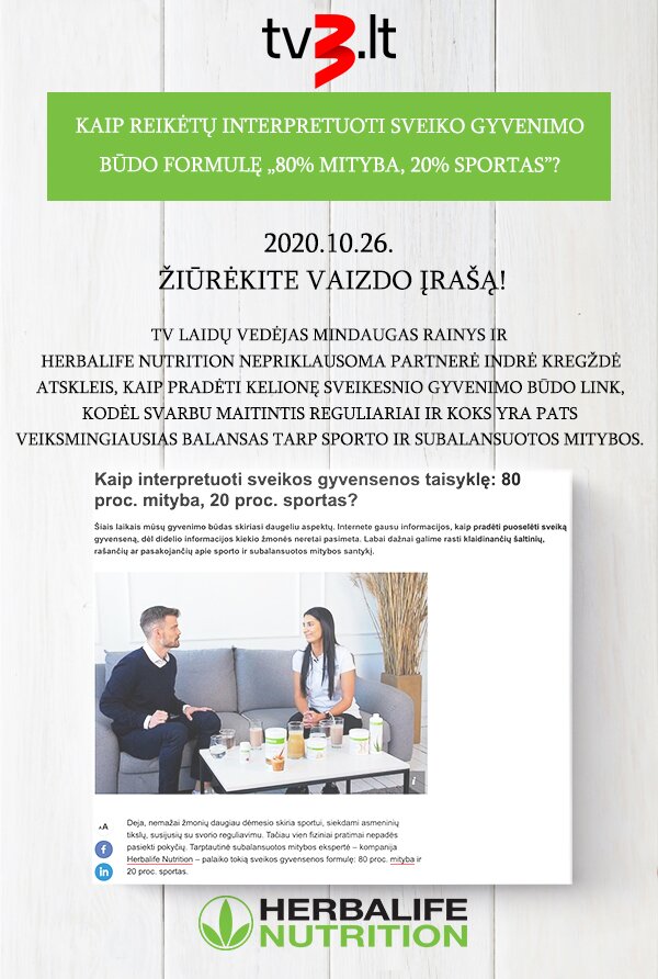 Kaip reikėtų interpretuoti sveiko gyvenimo būdo formulę „80% mityba, 20% sportas”?