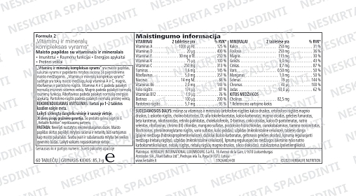 Formula 2 – vitaminų ir mineralų kompleksas vyrams