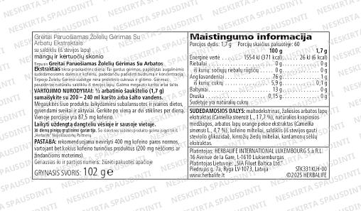 Tirpusis gėrimas su žolelių arbatos ekstraktais – mango ir drakono vaisiaus skonio (102 g)